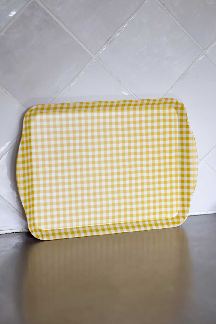 Small Gingham Tray / Mustard