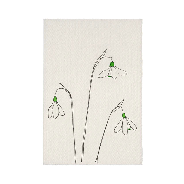 Letterpress Card Snowdrops