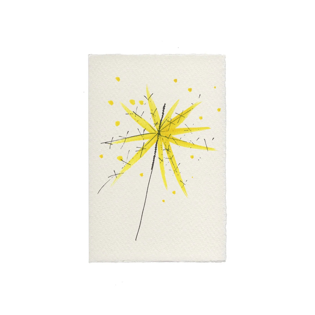 Hand-Painted Sparkler New Year Card