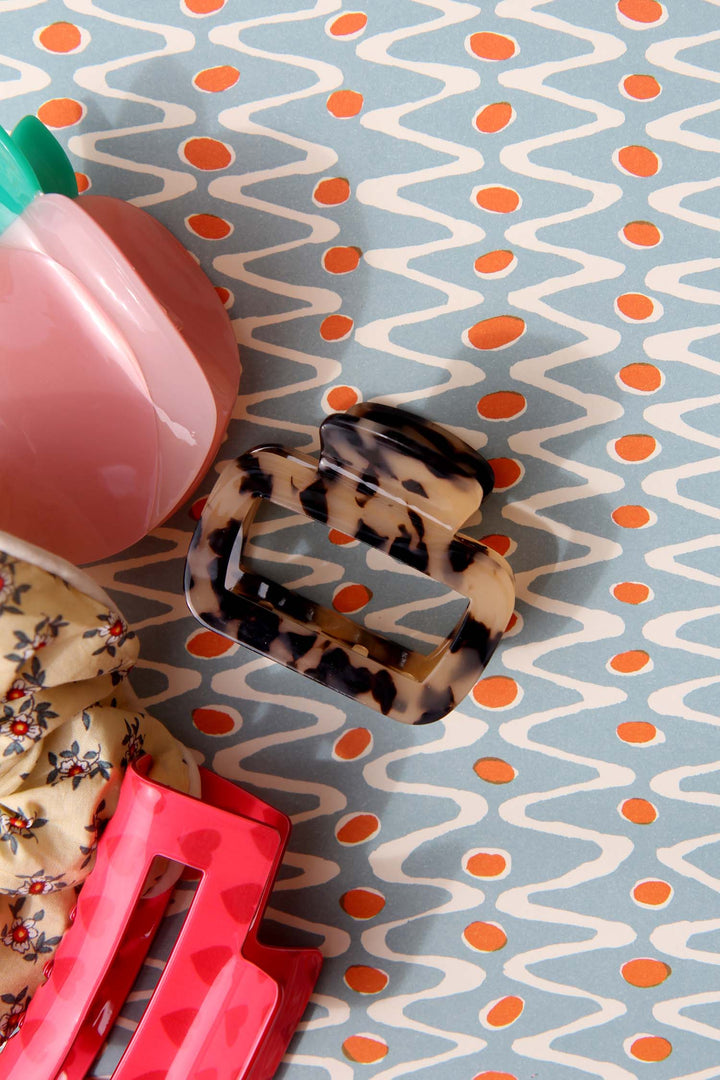 Square Hair Claw Clip Cream