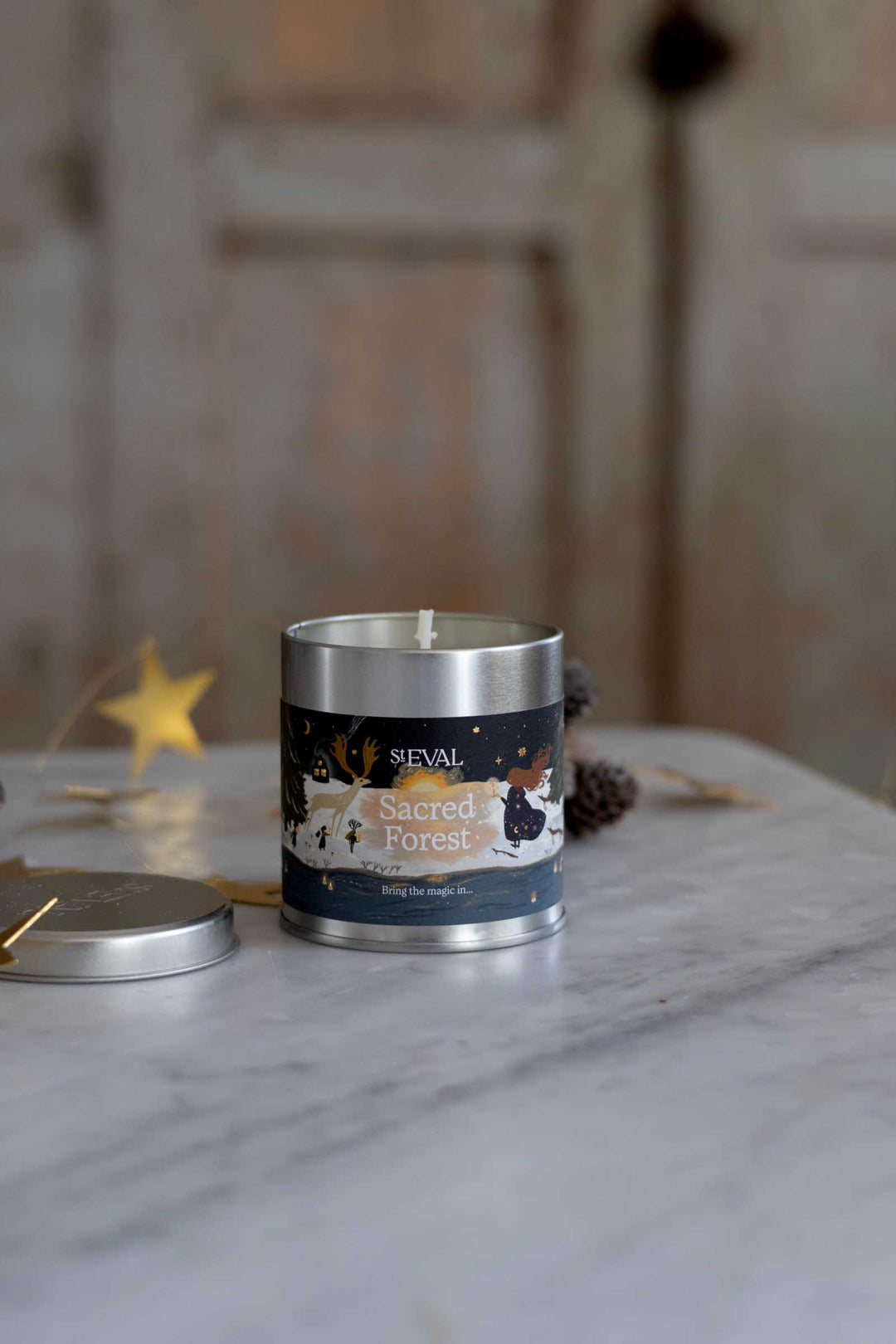 St Eval Tin Candle / Sacred Forest