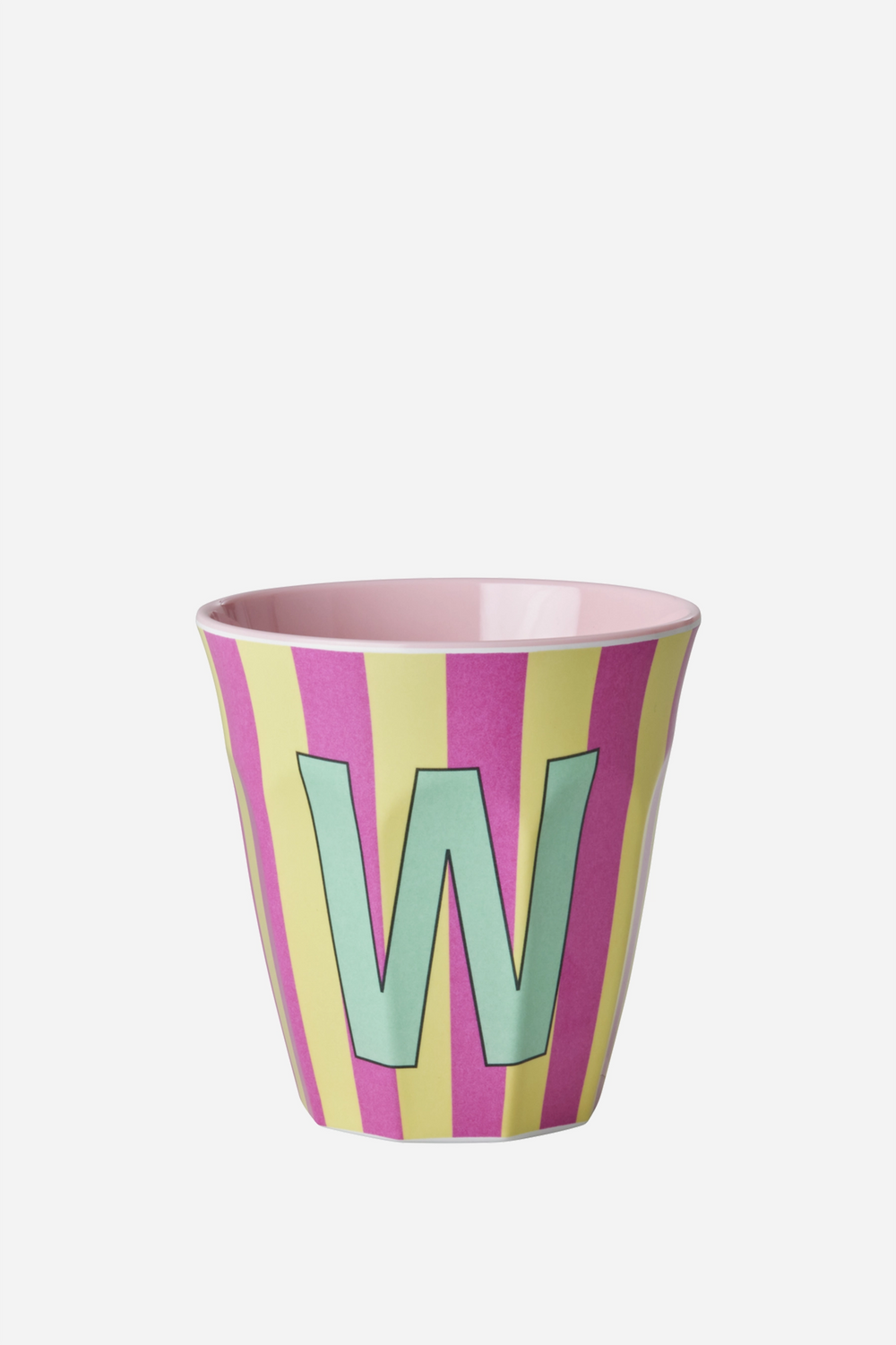 Striped Melamine Cup / Letter W - Domestic Science Home