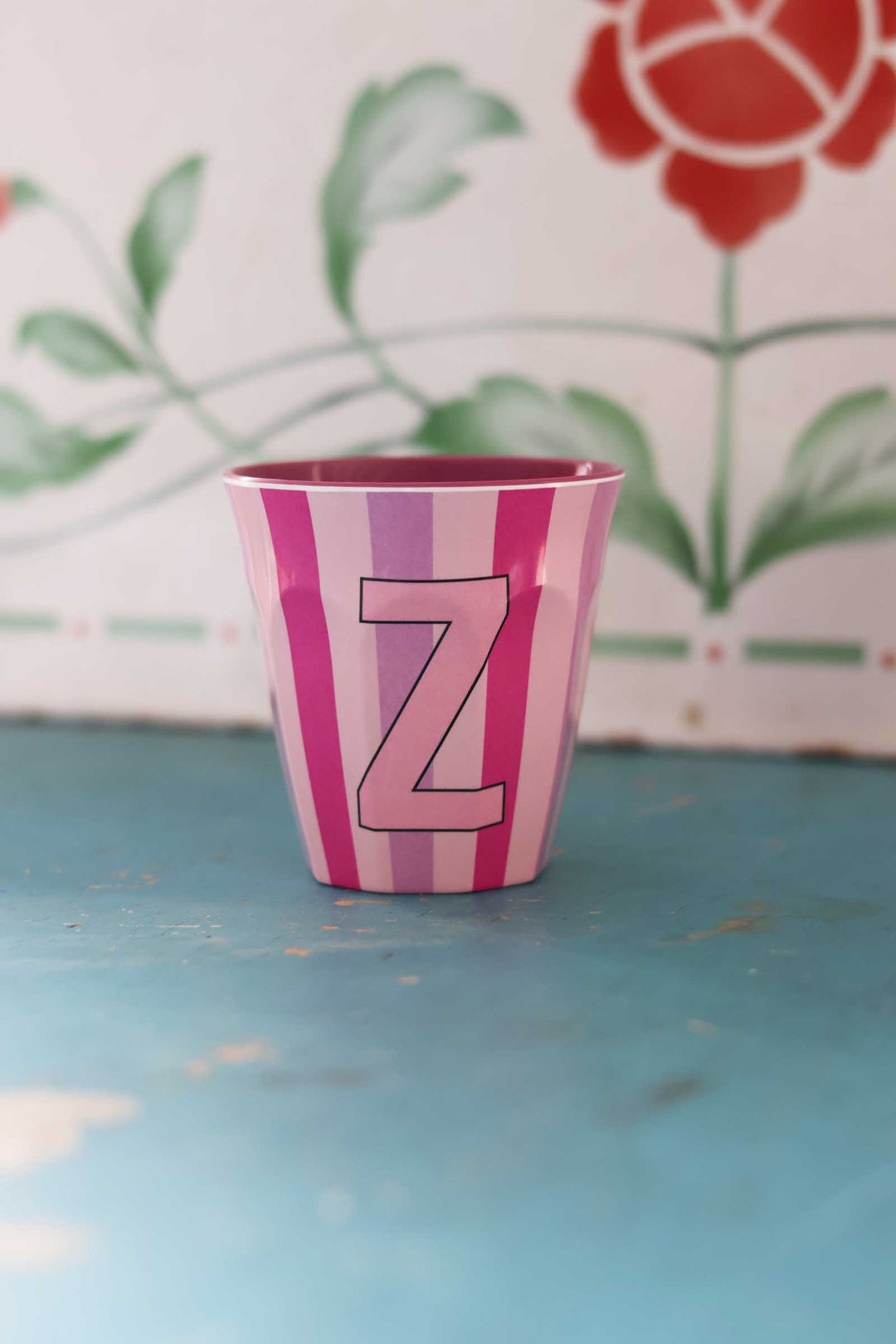 Striped Melamine Cup / Letter Z