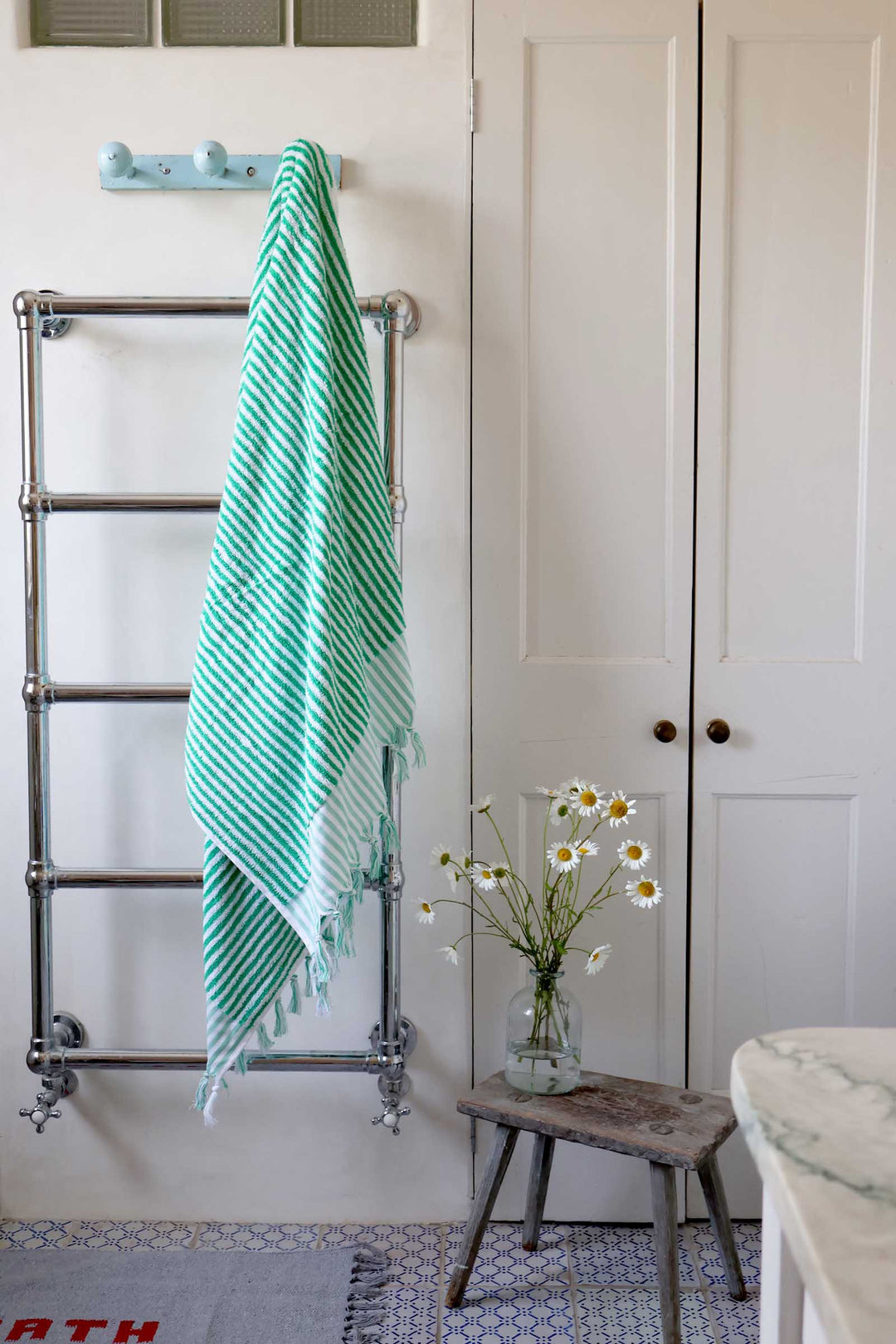 Striped Towel Jade Green 