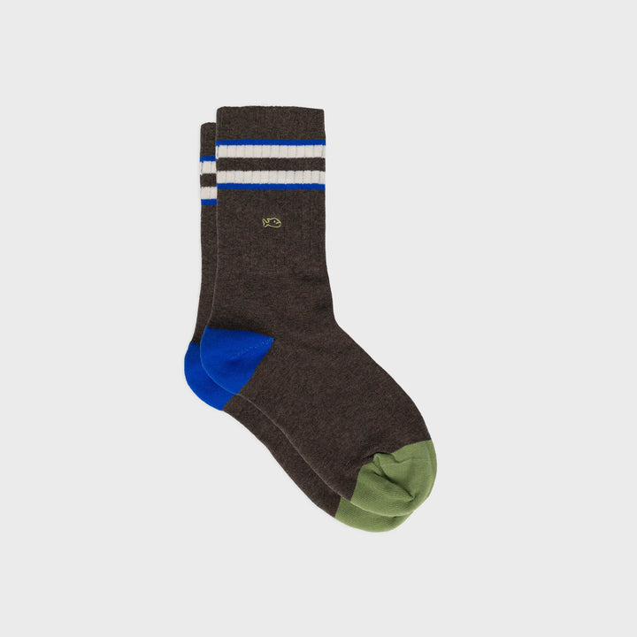 Retro Socks Brown, Ivory, Blue / 41-46