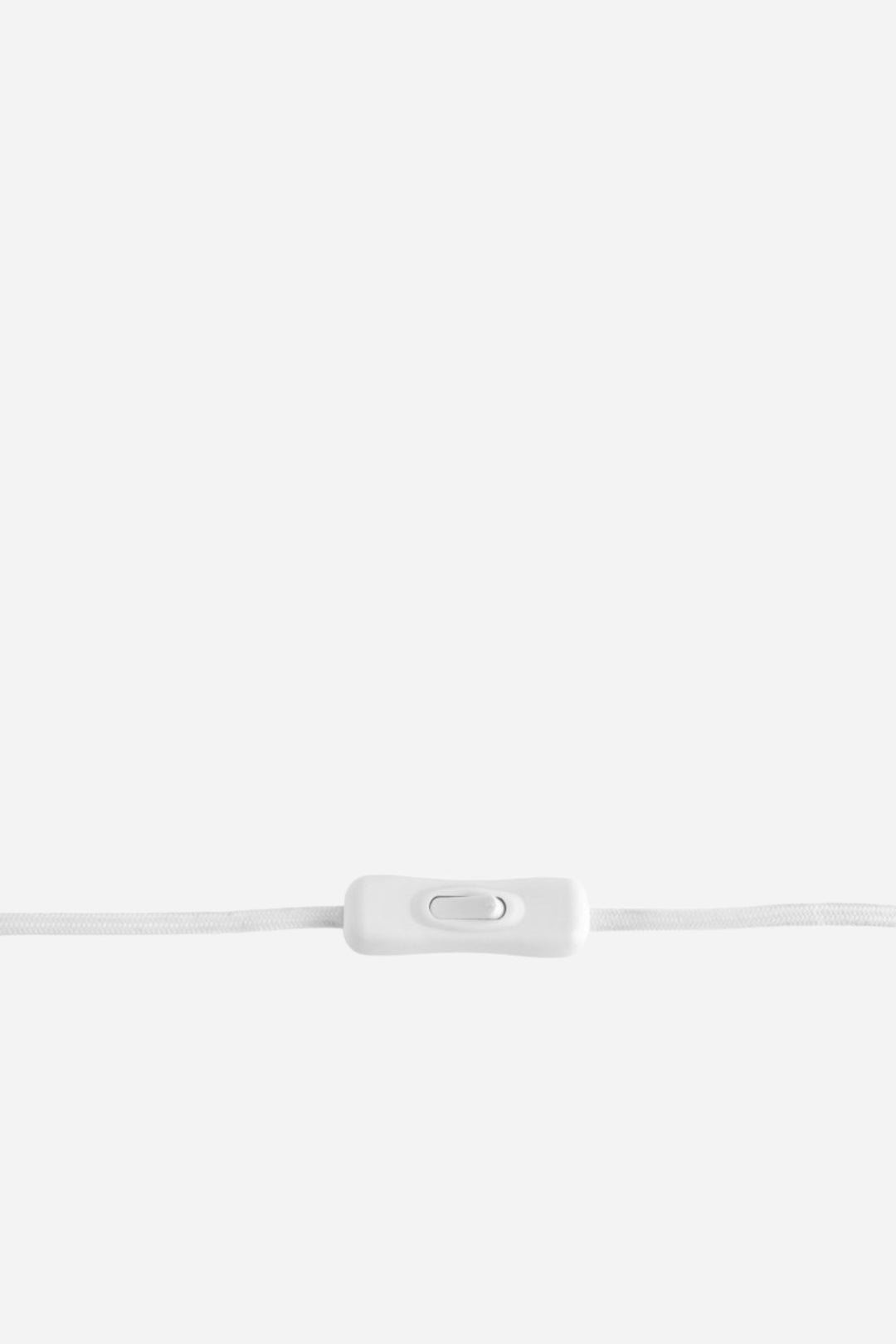 White cable with a plug on a light gray background