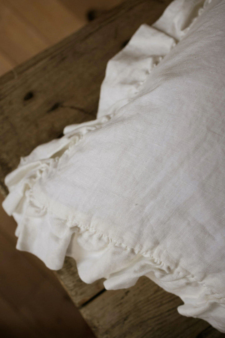 Off White Washed Linen Cushion 60x60cm