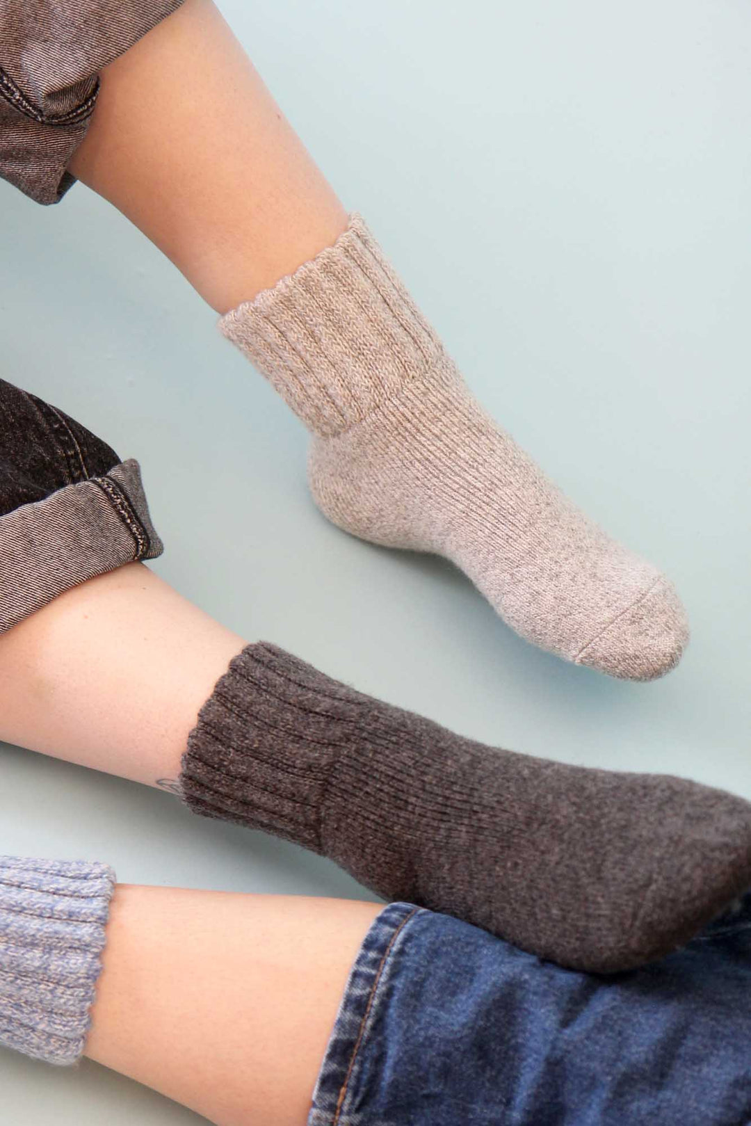 Thick wool blend socks / Light Grey