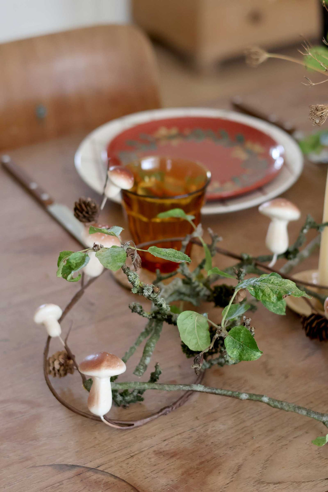 Toadstool & Cone Fine Garland