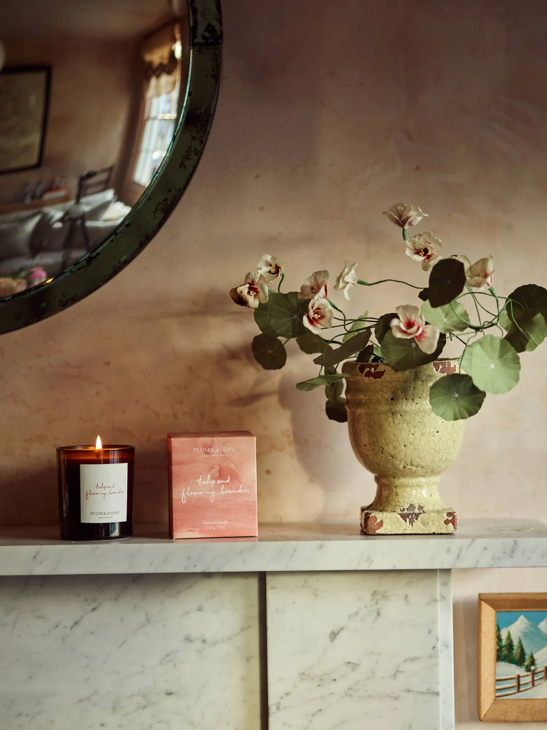 Tulip & Flowering Branches Candle