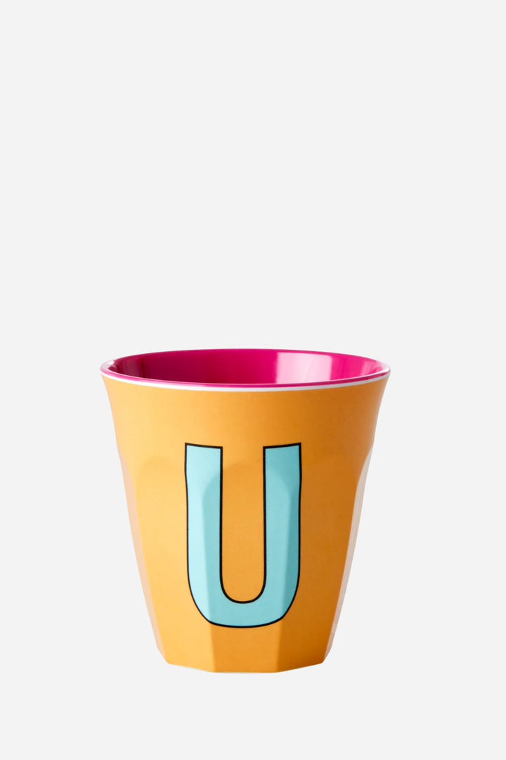 Melamine Cup / Letter U / Apricot