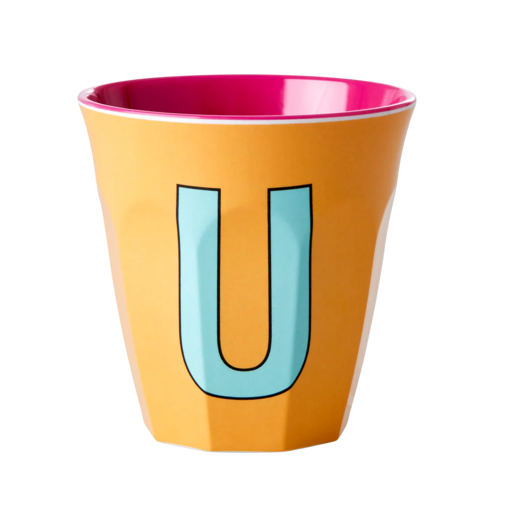 Melamine Cup / Letter U / Apricot