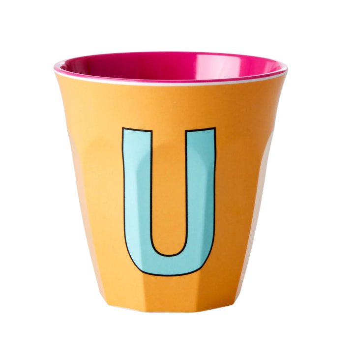 Melamine Cup / Letter U / Apricot
