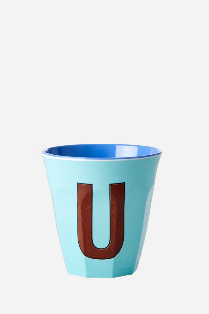Melamine Cup / Letter U / Blue