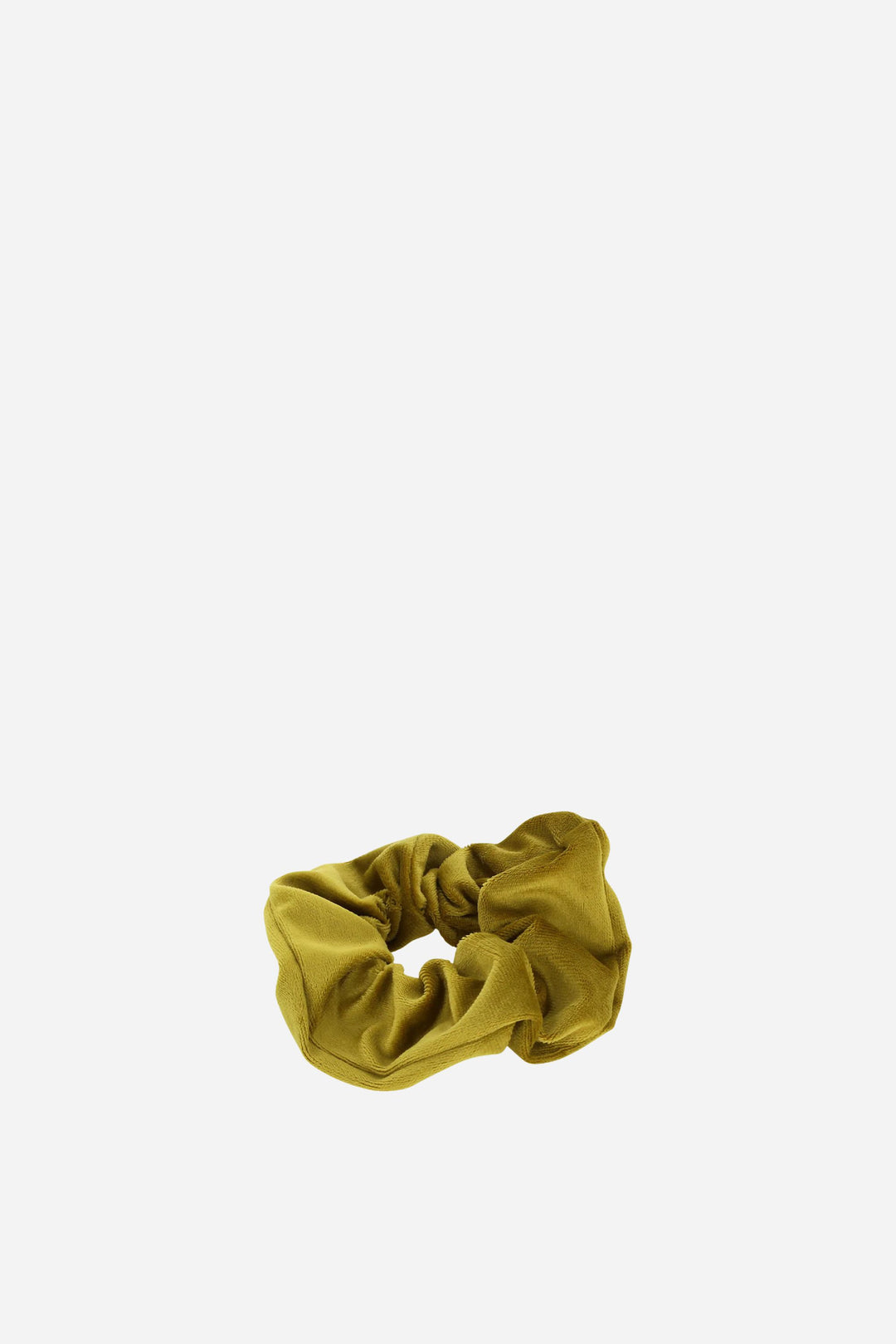 green scrunchie on a white background