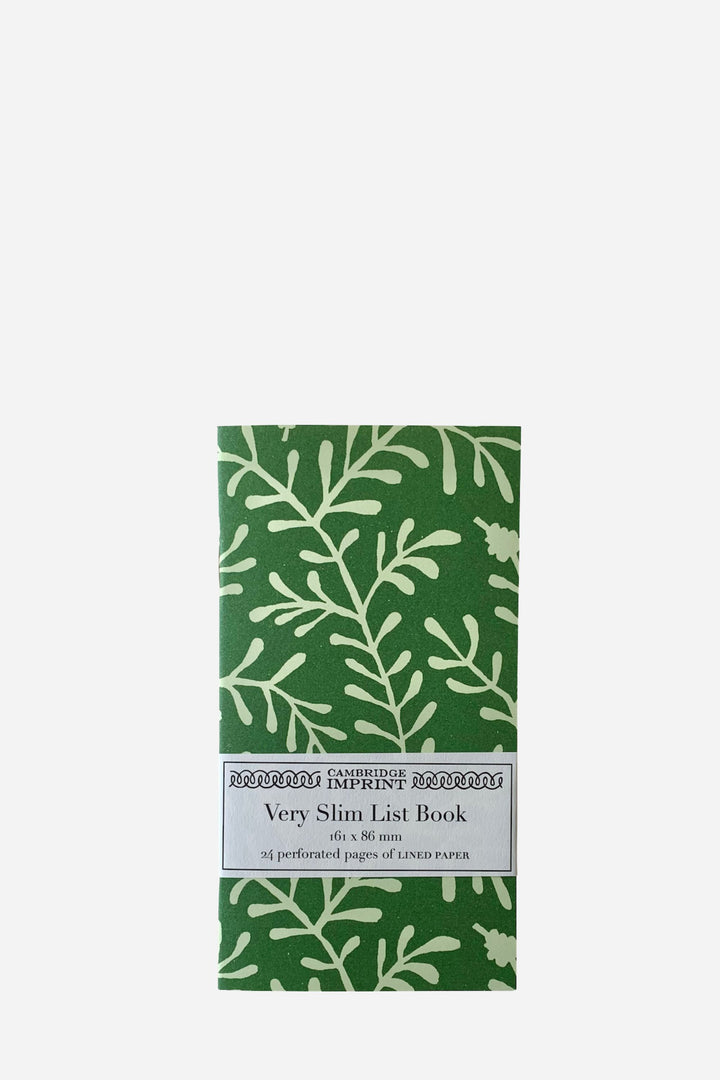 Very Slim List Book Sprig Pea Green