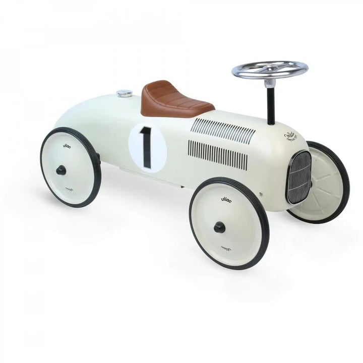 vilac ride on vintage car in white