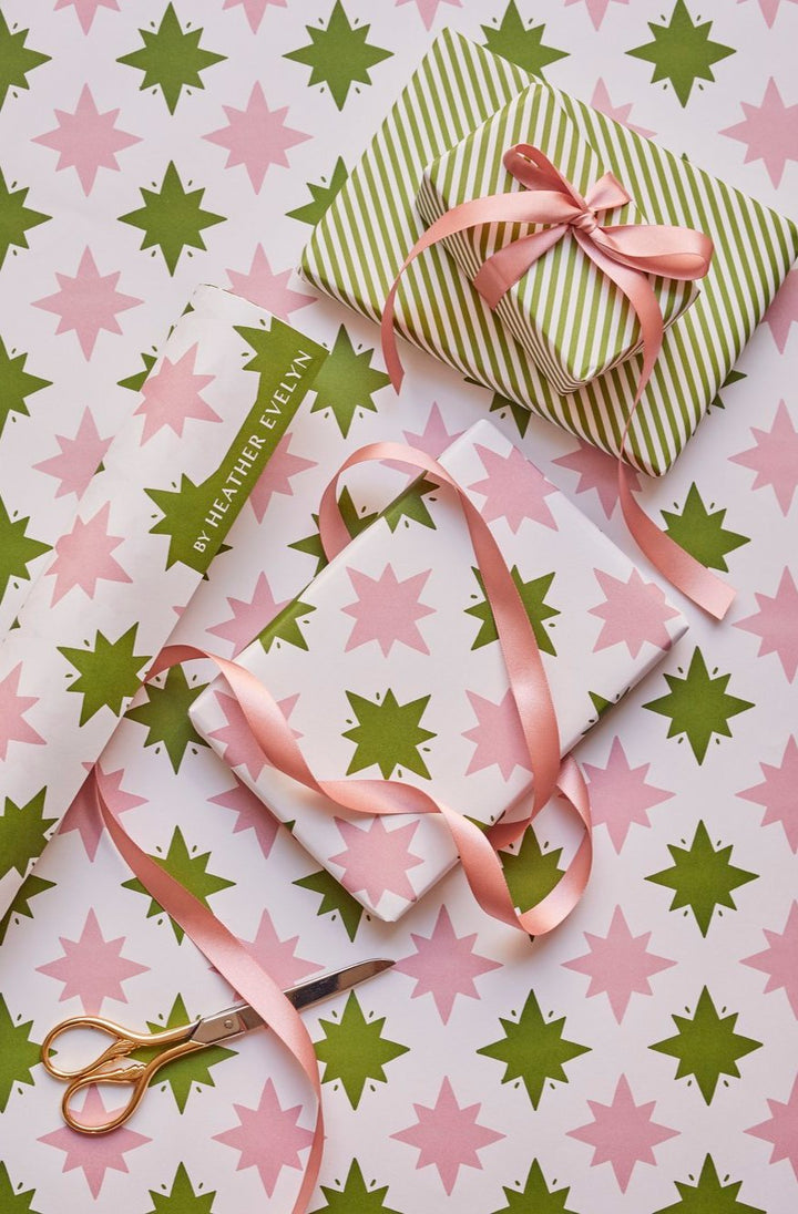 Wrap / Star Pink & Green