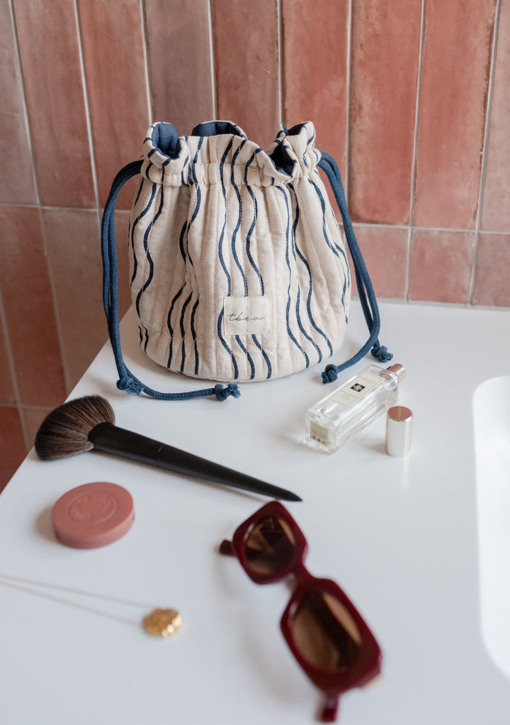 Cotton Wash Bag / Wave