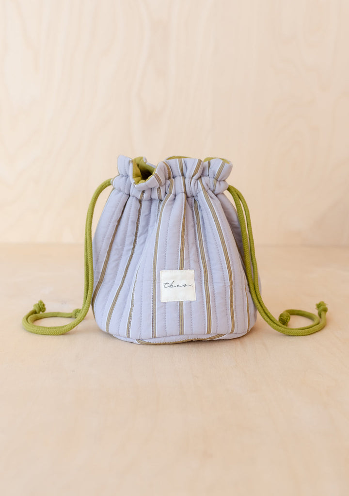Cotton Wash Bag / Lilac Stripe