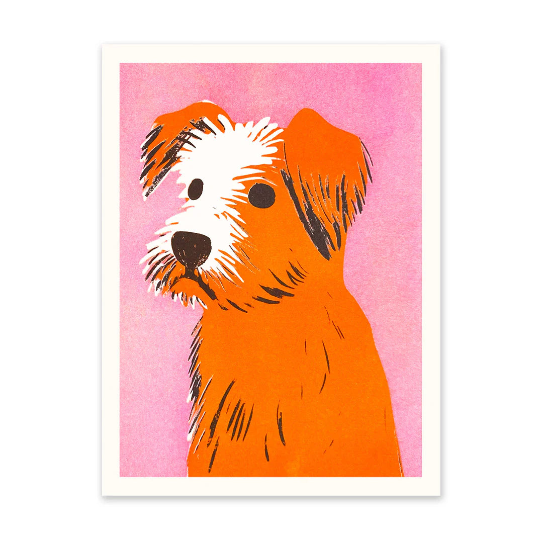 Mid Century Dog 2 Riso Print 8×6″