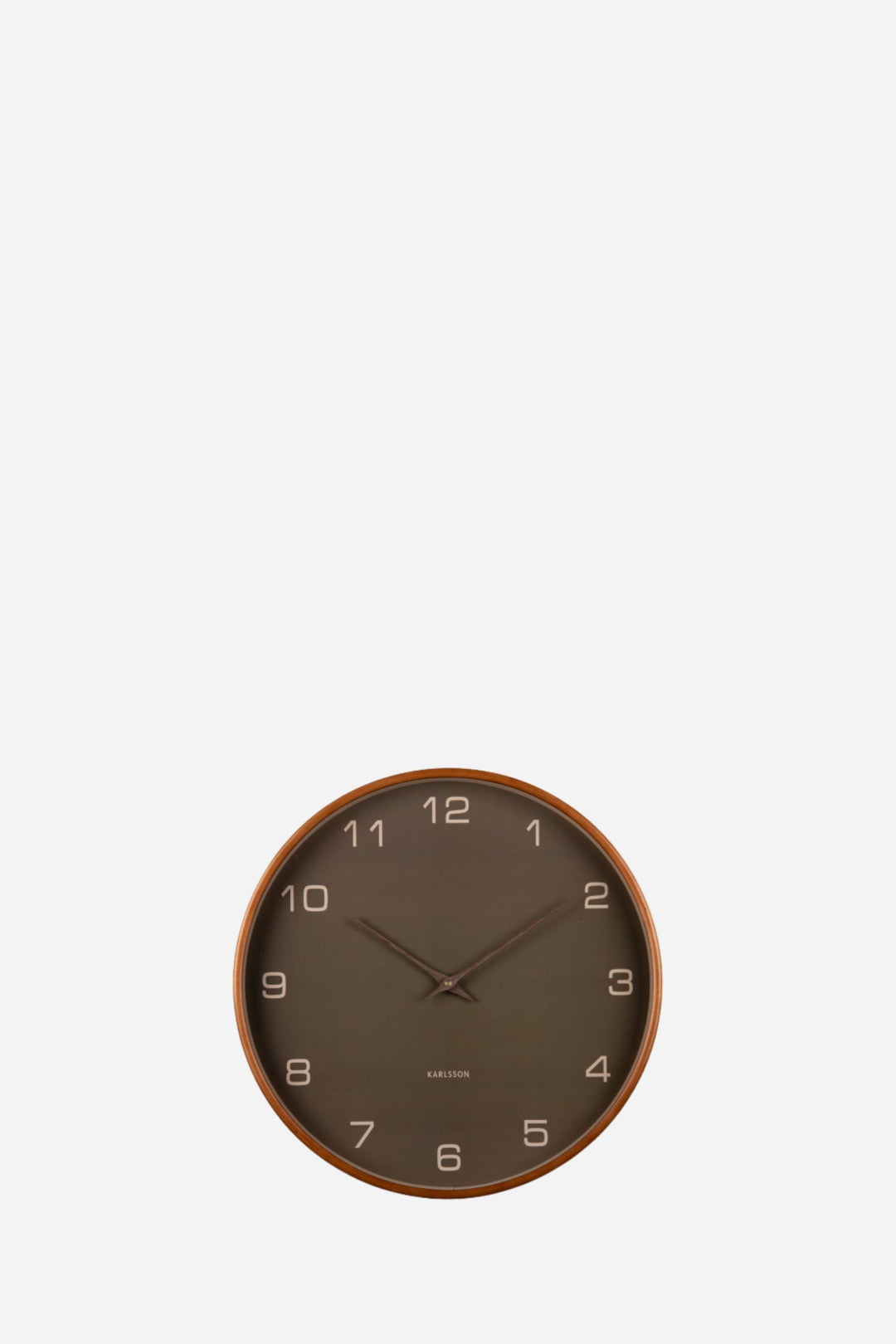 Dark Green wall clock in front of white backround