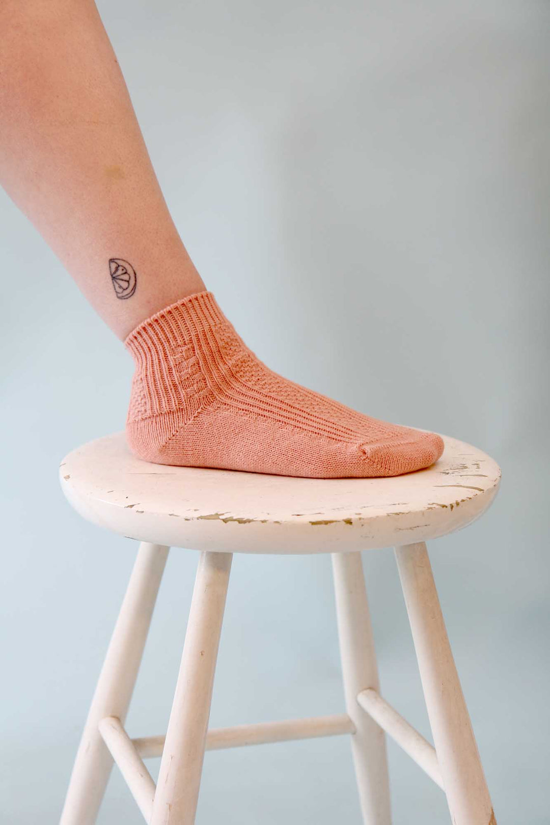 Women's Cable Ankle Socks / Pink