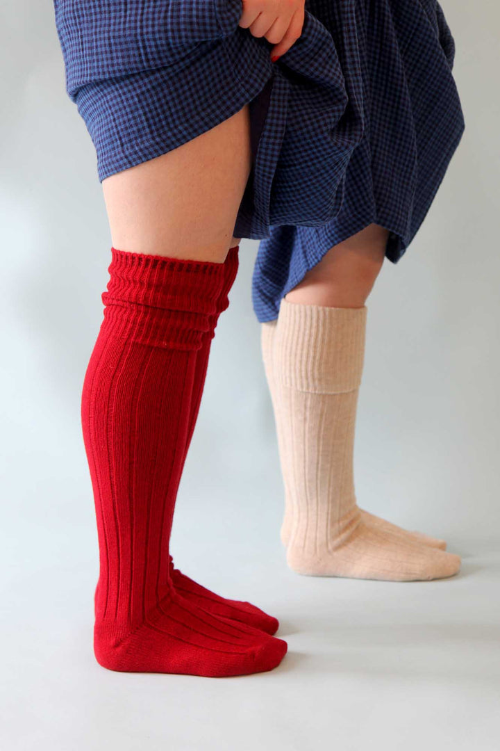Womens Long Socks / red