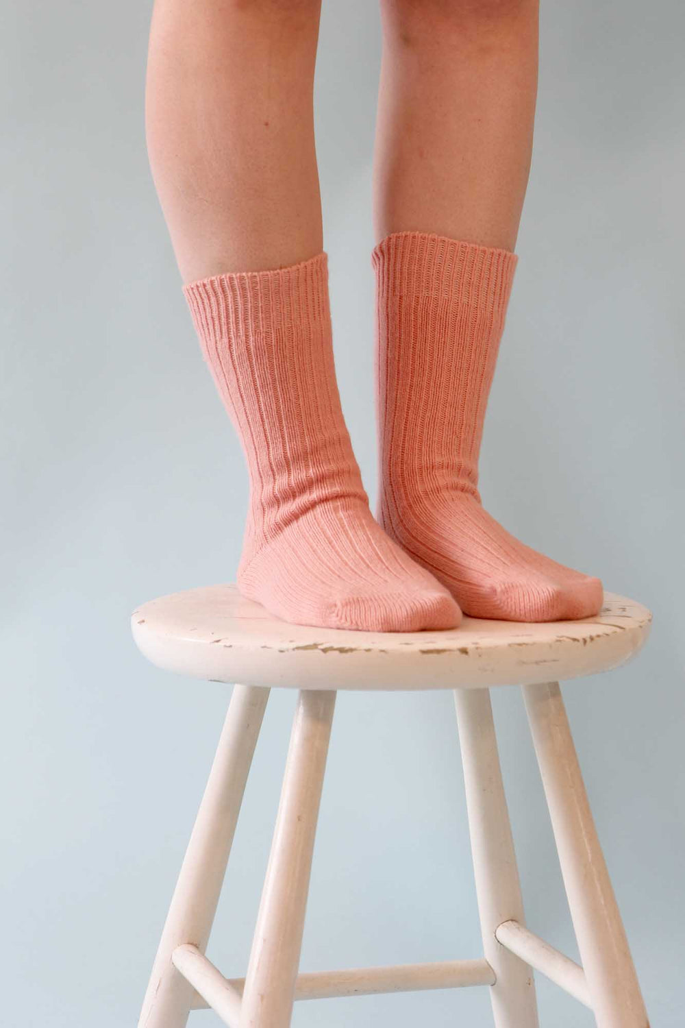 Womens Ribbed Socks / Pink