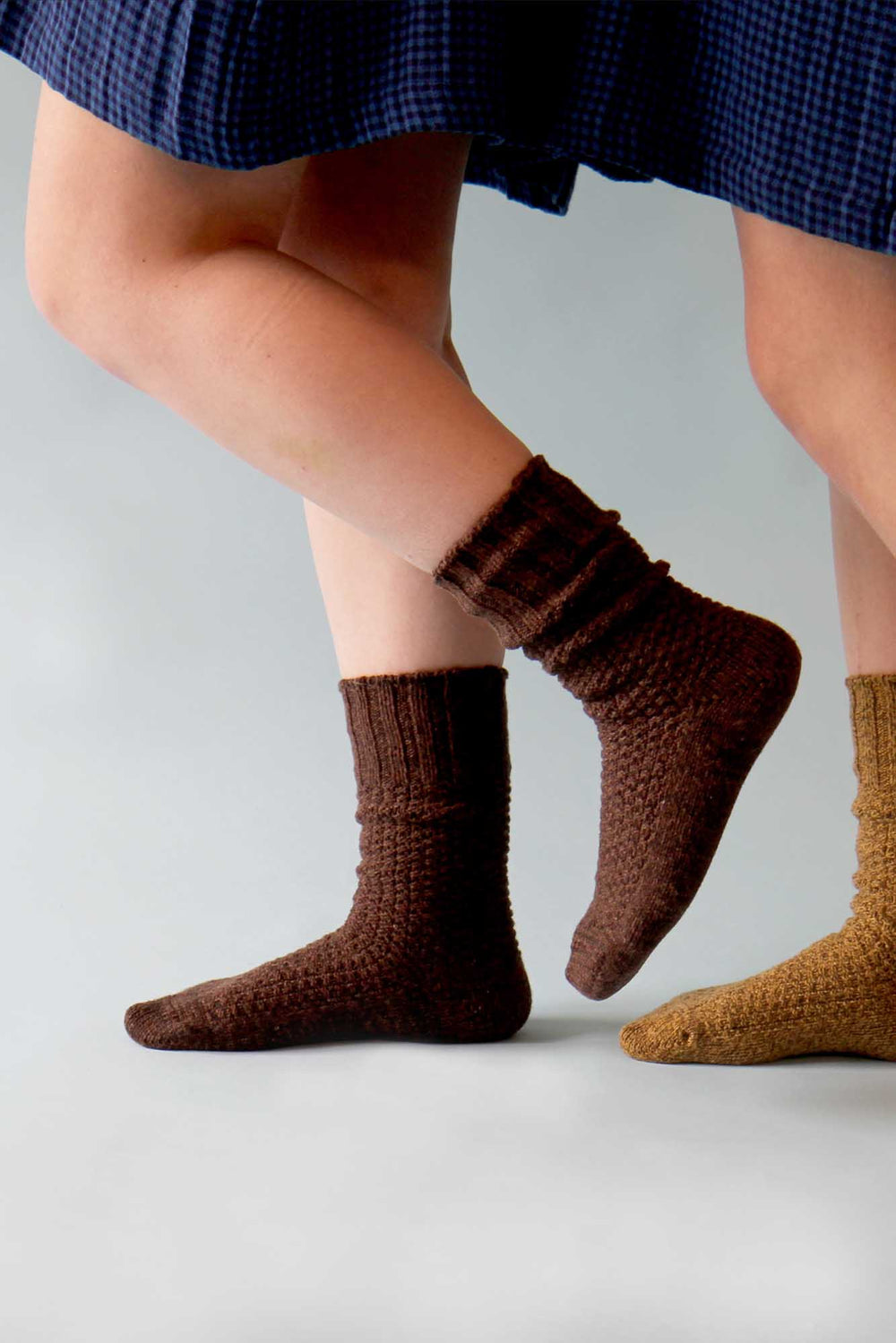 Wool Cotton Boots Socks / Mocha Brown