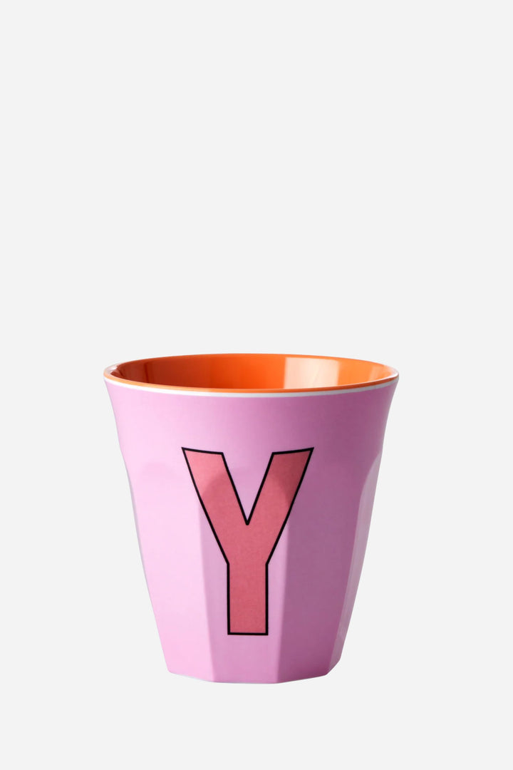 Melamine Cup / Letter Y / Pink