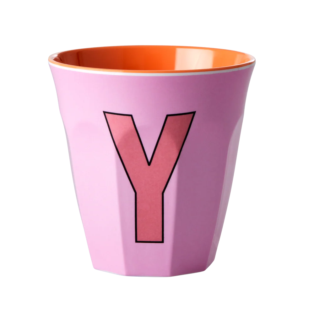 Melamine Cup / Letter Y / Pink
