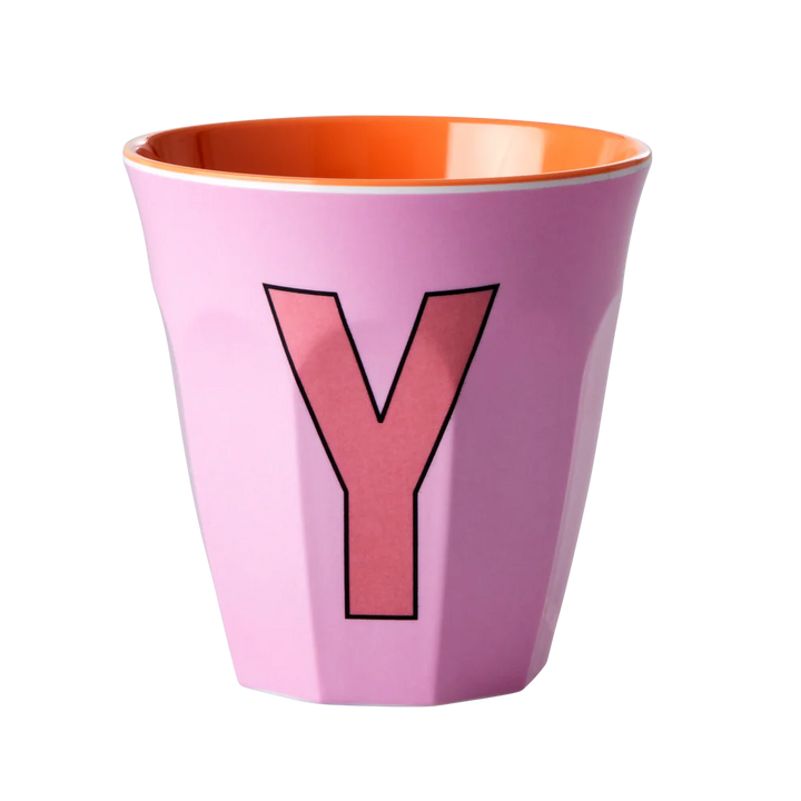 Melamine Cup / Letter Y / Pink