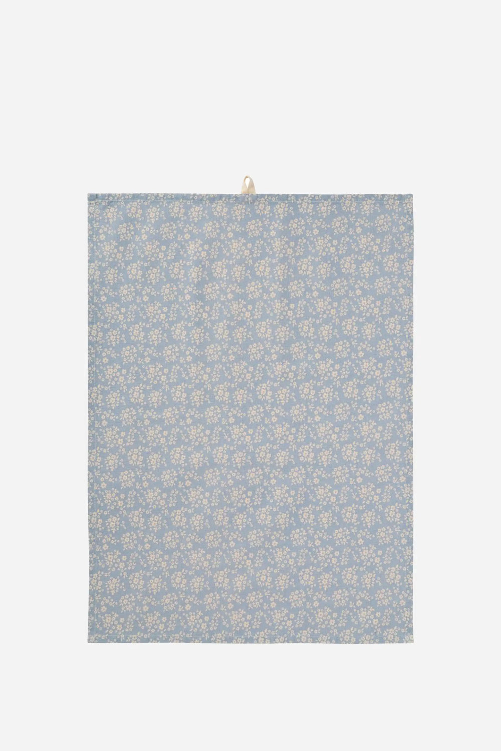 t-towel with blue floral pattern on a plain background
