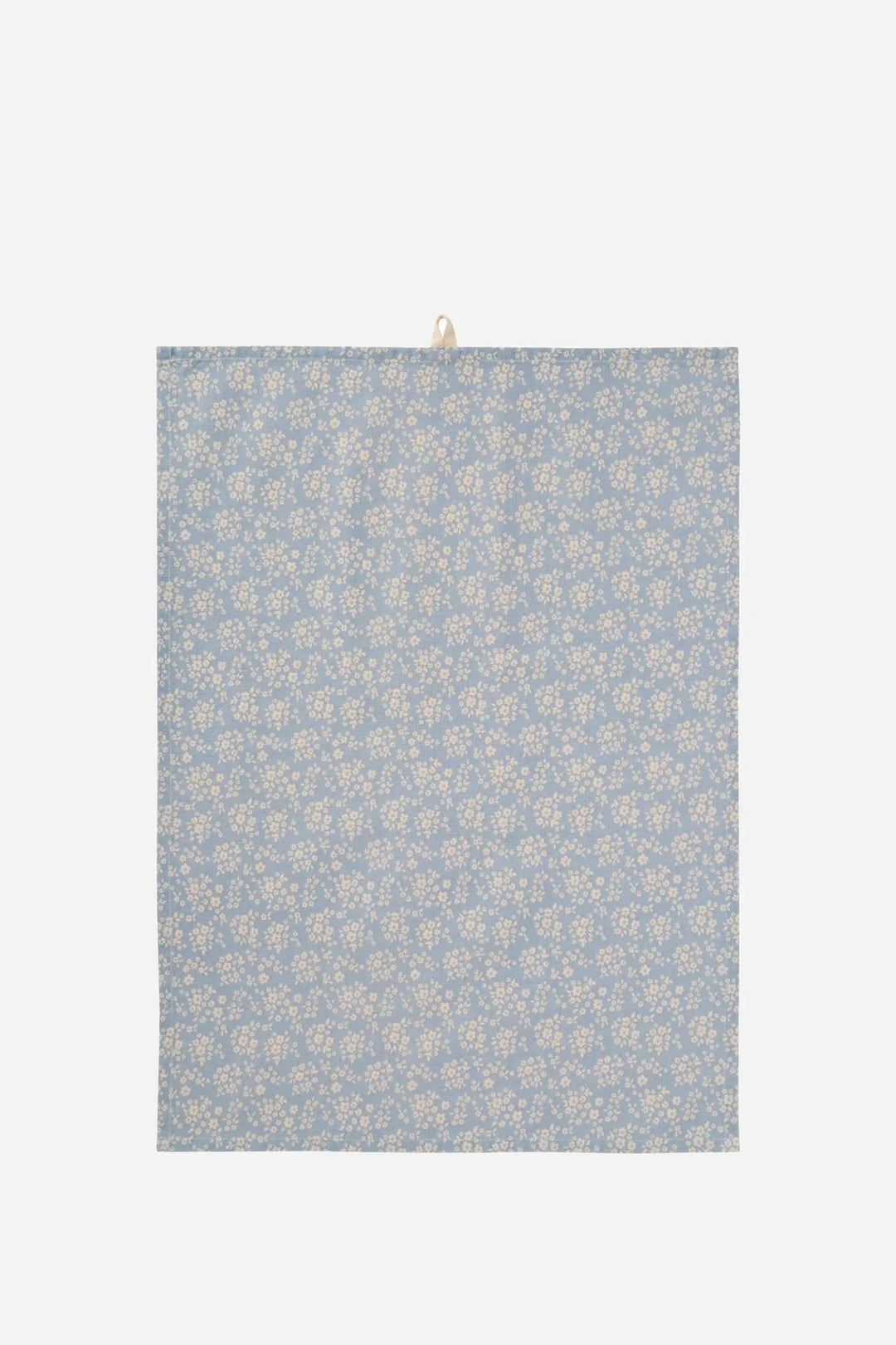 t-towel with blue floral pattern on a plain background