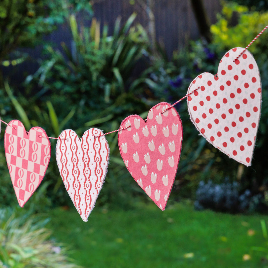 Bon Amour Cotton Paper Heart Garland, 2m - Domestic Science Home