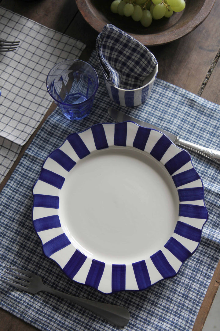 Blue Scalloped Dinner Plate