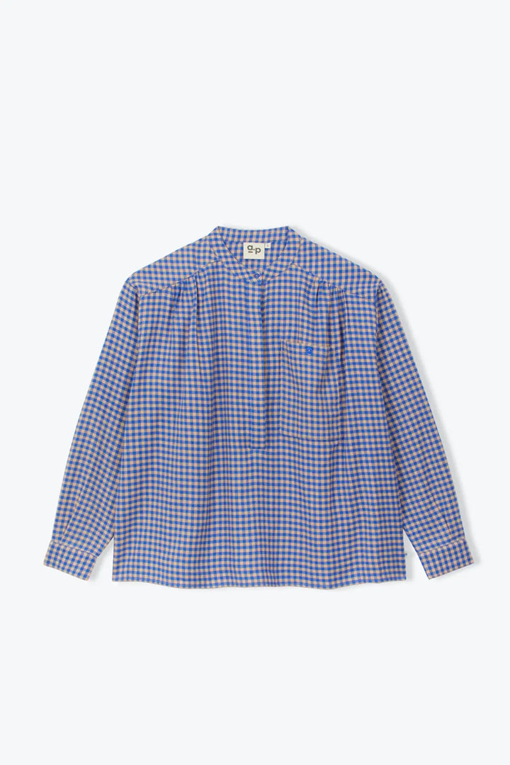 Gingham Blouse / Cobalt