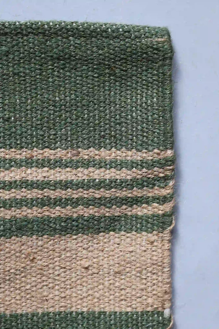 Green Athena Jute Stripe Rug 60x90 / 4274