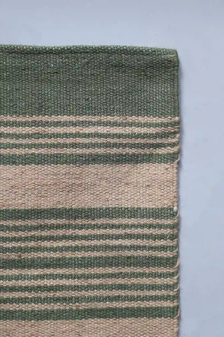 Green Athena Jute Stripe Rug 60x90 / 4274
