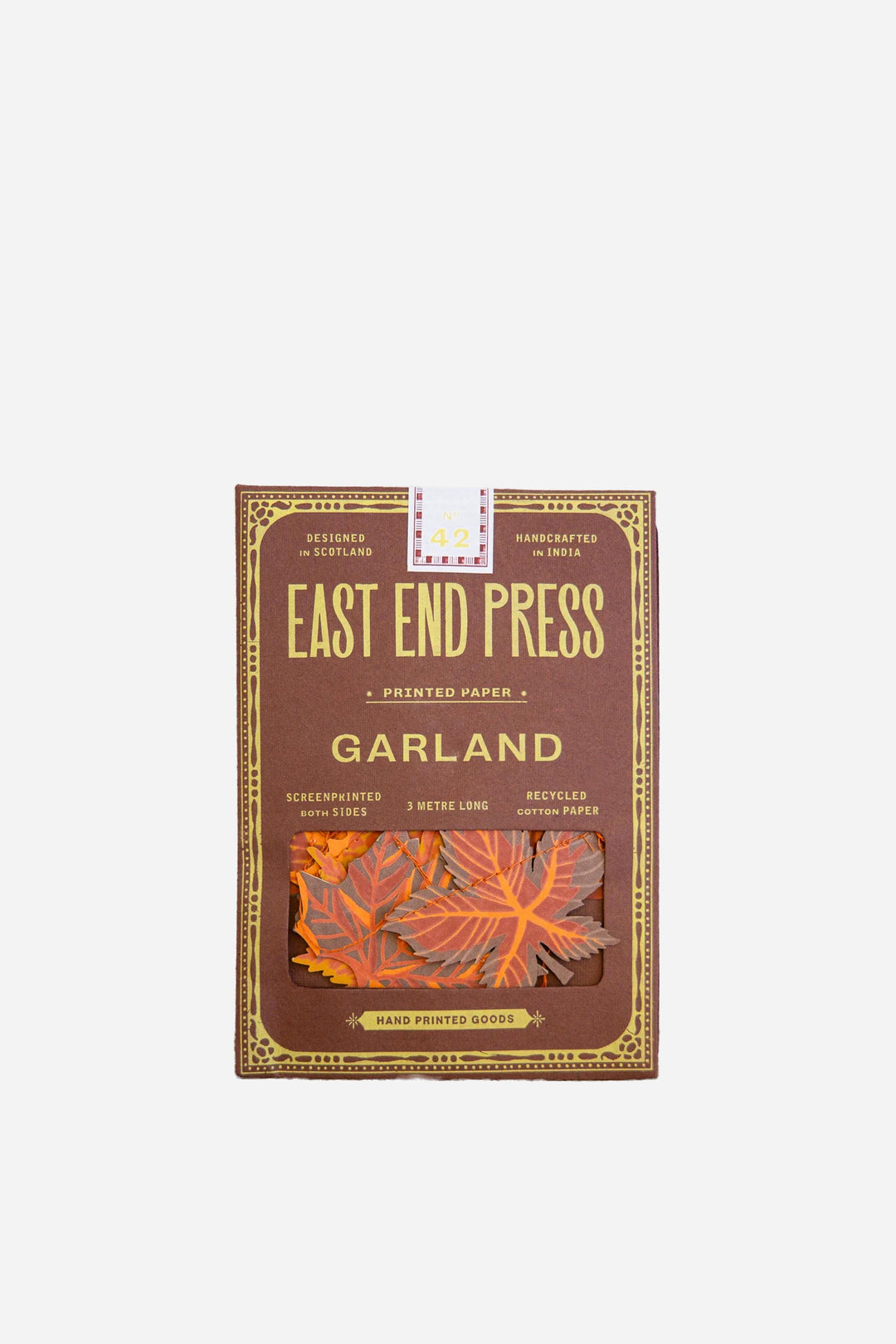 paper garland from East End Press with leaf design on a white background