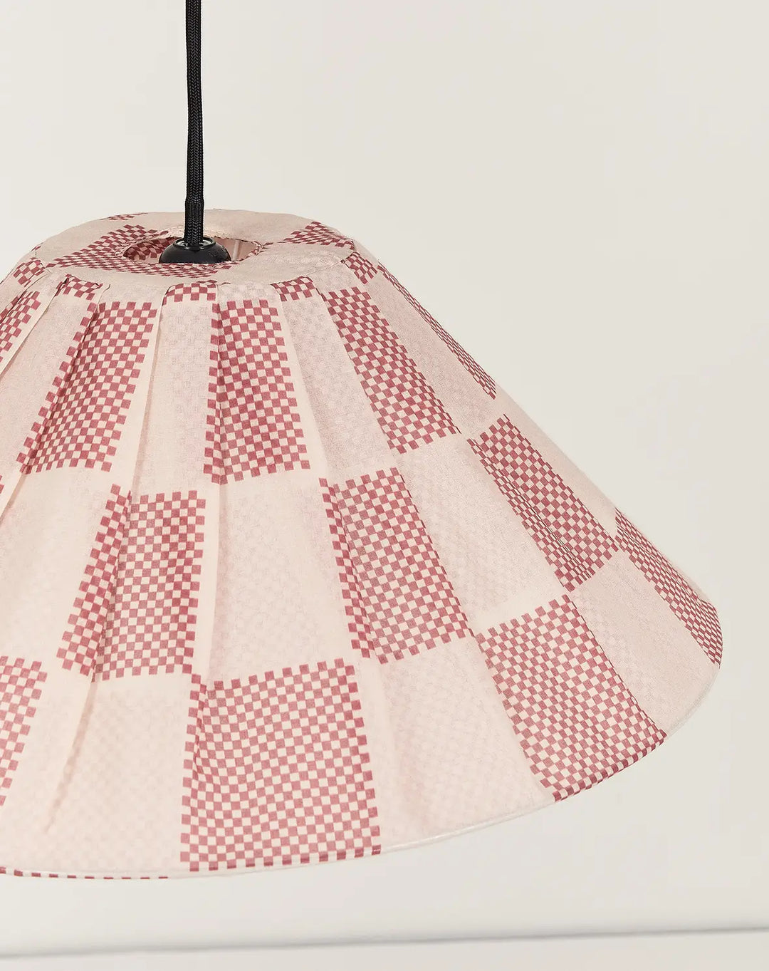 Ava Pleated Lampshade 50cm / Burnt Red Check
