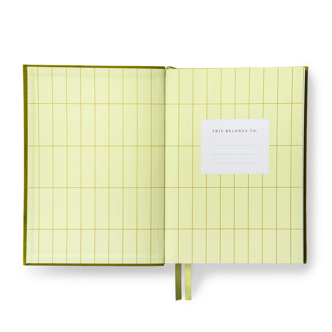 Olive Green Fabric Daily Planner B6
