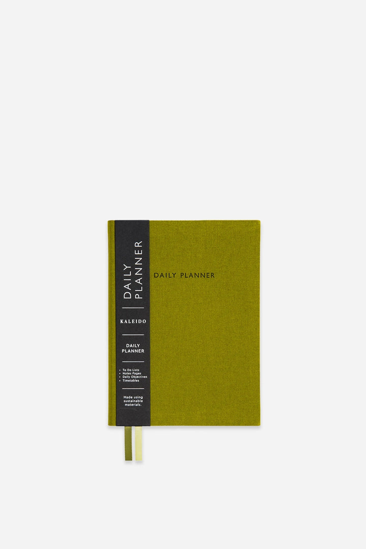 Olive Green Fabric Daily Planner B6