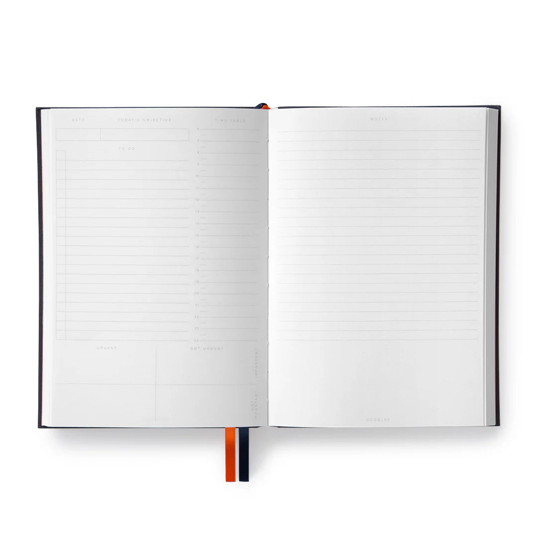 Off Black Fabric Daily Planner B6