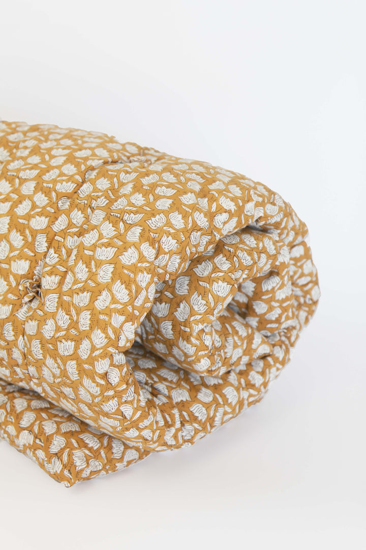 Block Print Futon Roll Tan / 180 x 70cm