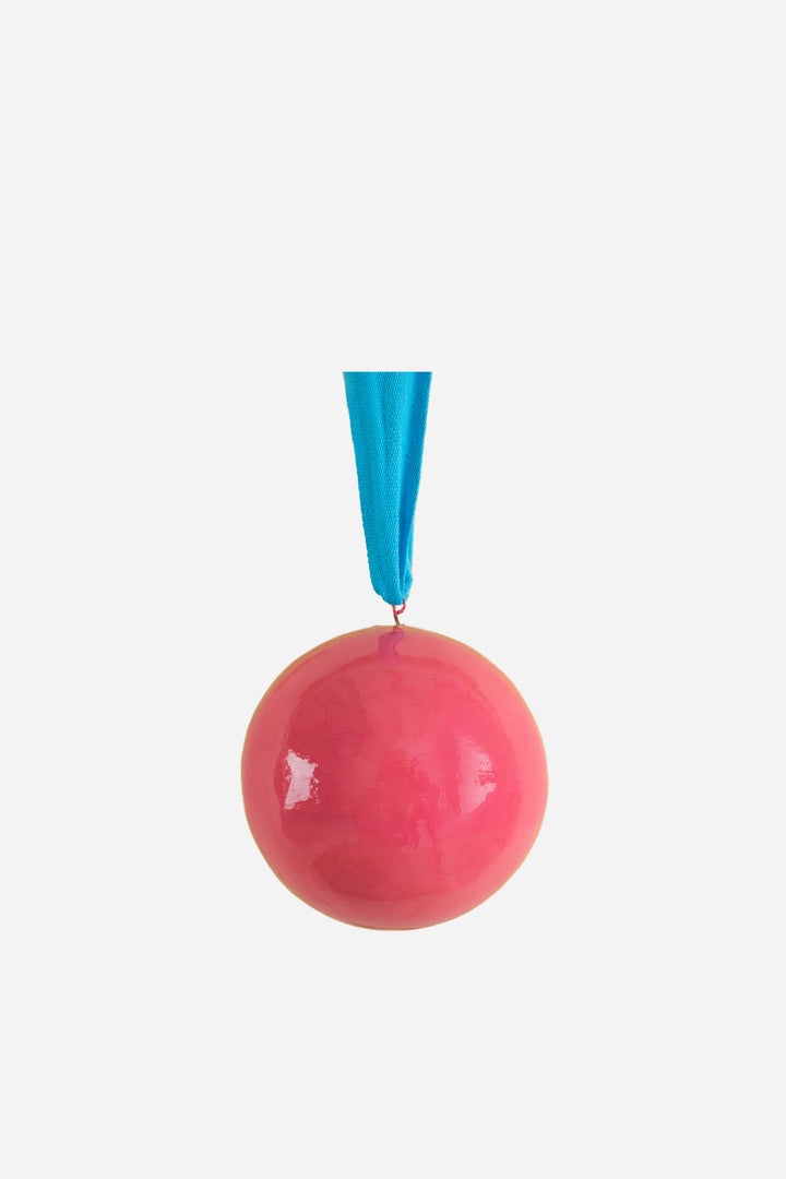 Pink and Turquoise Colourblock Bauble