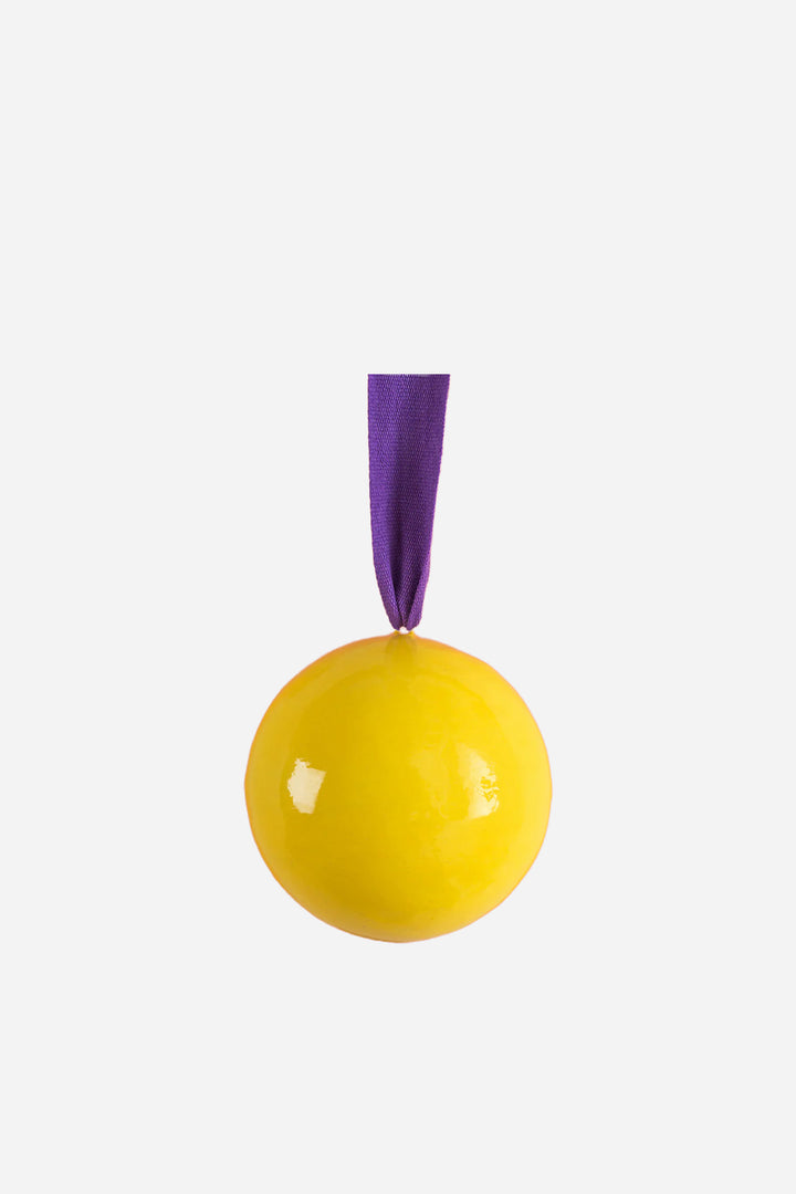 Yellow and Purple Colourblock Bauble