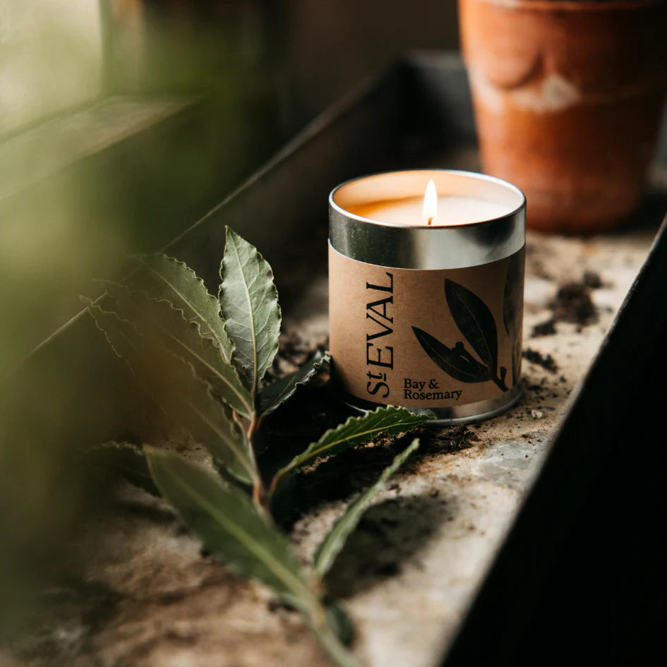 St Eval Candle Tin / Bay & Rosemary