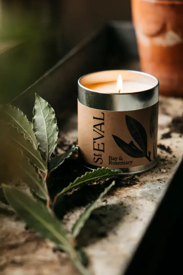 St Eval Candle Tin / Bay & Rosemary - Domestic Science Home